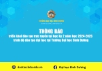 Thông báo triển khai đào tạo trực tuyến tại học kỳ 2 năm học 2024-2025 trình độ đào tạo đại học tại Trường Đại học Bình Dương