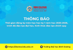 Thời gian đăng ký môn học học kỳ 1 năm học 2025 2026, trình độ đào tạo đại học, hình thức đào tạo chính quy