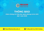 nhận chứng chỉ Giáo dục quốc phòng và An ninh đợt 1 năm 2025