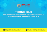 thời gian tổ chức nhận hồ sơ xét cấp chứng chỉ Giáo dục quốc phòng và An ninh đợt 2 & 3 năm 2025