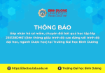 TB tiếp nhận hồ sơ miễn, chuyển đổi kết quả học tập lớp 255128DH01 (liên thông giữa trình độ cao đẳng với trình độ đại học, ngành Dược học) tại Trường Đại học Bình Dương