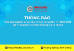 Thông báo thời gian npj hồ sơ xét duy trì học bổng Học kỳ 2 năm học 2025 2026 tại Trường Đại học Bình Dương (cơ sở chính)