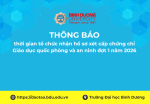 TB thời gian tổ chức nhận hồ sơ xét cấp chứng chỉ Giáo dục quốc phòng và an ninh đợt 1 năm 2026