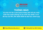 tổ chức thi lần 2 (thi lạicải thiện) đối với các môn Giáo dục quốc phòng và an ninh học phần 1 và 2 đã học tại học kỳ 1, năm học 2025 2026 hệ đại học chính quy