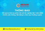 Kết quả sơ bộ sau phản hồi xét tốt nghiệp đợt 1 năm 2026 Vừa làm vừa học, Liên thông, Văn bằng 2, Giáo dục thường xuyên
