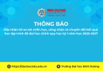 Thông báo tiếp nhận hồ sơ xét miễn học, công nhận và chuyển đổi kết quả học tập trình độ đại học chính quy học kỳ 1 năm học 2026-2027