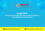 Quyết định về việc ban hành Quy định hoãn thi đối với người học tại Trường Đại học Bình Dương
