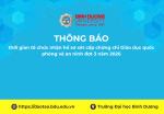 TB thời gian tổ chức nhận hồ sơ xét cấp chứng chỉ Giáo dục quốc phòng và an ninh đợt 3 năm 2026
