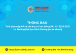 Thông báo thời gian nộp hồ sơ xét duy trì học bổng học kỳ 1 năm học 2026-2027  tại Trường Đại học Bình Dương (cơ sở chính)