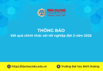 Kết quả chính thức xét tốt nghiệp đợt 3 năm 2026