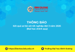 Kết quả sơ bộ xét tốt nghiệp đợt 3 năm 2026 (Đại học chính quy)