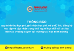 quy trình thu học phí, ghi nhận học phí, xử lý dữ liệu đăng ký học tập và cập nhật trạng thái người học đối với các lớp đào tạo thường xuyên tại Trường Đại học Bình Dương
