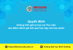 Quyết định về việc không tính giờ tự học tại Thư viện vào điểm đánh giá kết quả học tập của học phần