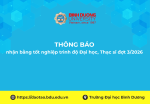 TB nhận bằng tốt nghiệp trình độ Đại học, Thạc sĩ đợt 32026