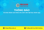 tb tổ chức khám sức khỏe cho sinh viên đại học chính quy