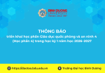 triển khai học phần Giáo dục quốc phòng và an ninh 4 (Học phần 4) trong học kỳ 1 năm học 2026–2027