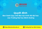 Quyết định Ban hành Quy chế đào tạo trình độ đại học của Trường Đại học Bình Dương