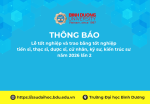 TB tổ chức Lễ tốt nghiệp và trao bằng tốt nghiệp tiến sĩ, thạc sĩ, dược sĩ, cử nhân, kỹ sư, kiến trúc sư năm 2026 lần 2