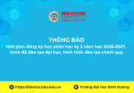 thời gian đăng ký học phần học kỳ 2 năm học 2026 2027, trình độ đào tạo đại học, hình thức đào tạo chính quy