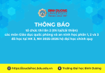 tổ chức thi lần 2 (thi lạicải thiện) đối với các môn Giáo dục quốc phòng và an ninh học phần 1, 2 và 3 đã học tại học kỳ 3, năm học 2025 2026 hệ đại học chính quy