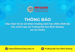 tiếp nhận hồ sơ xét khen thưởng năm học 2024 2025 đại học chính quy tại Trường Đại học Bình Dương